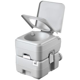 Portable Toilet, 5.3 Gallon Detachable Waste Tank, 120 Flushes, Camping Toilet for Adults, Outdoor Travel Potty with Level Indicator, Carry Bag