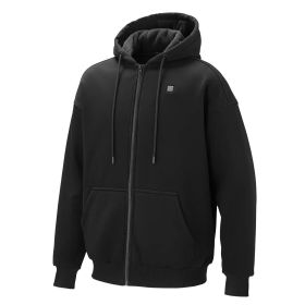 Heated Jacket Hoodie for Men Women, Heated Sweatshirt Unisex Full-Zip with 7.4V 16000mAh Power Bank Pack, 5 Heating Zones, 3 Temp Levels, 4-8H Wa