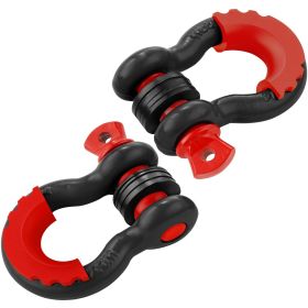 3/4" D-Ring Shackle, 2 Pack Alloy Steel Shackles 62832 lbs (28.5 Ton) Break Strength with 7/8" Screw Pin, Isolators & Washers