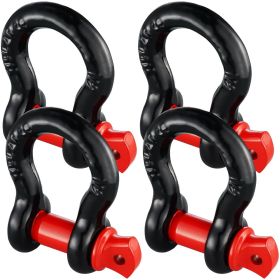 1/2" D-Ring Shackle, 4 Pack Alloy Steel Shackles 17637 lbs (8 Ton) Break Strength with 5/8" Screw Pin, Heavy Duty Off Road Vehicle Recovery Shack