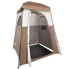 Camping Shower Tent, 66" x 66" x 87" 1 Room Oversize Outdoor Portable Shelter, Privacy Tent with Detachable Top, Pockets, Hanging Rope and Clothe