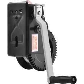 Hand Winch, 3500 lbs Pulling Capacity, Boat Trailer Winch Heavy Duty Rope Crank with 33 ft Steel Wire Cable and Two-Way Ratchet