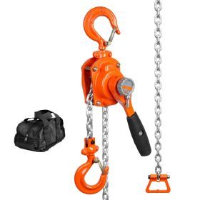 Manual Lever Chain Hoist, 1/2 Ton 1100 lbs Capacity 5 FT Come Along, G80 Galvanized Carbon Steel with Weston Double-Pawl Brake