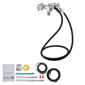 Fuel Transfer Pump, 12V DC 15 GPM, Cast Iron Diesel Transfer Pump Kit, with Manual Shut-Off Nozzle, Discharge Hose, Overheat Protection