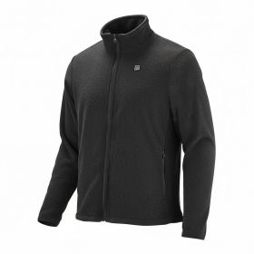 Heated Fleece Jacket for Men, Heated Sweatshirt with 7.4V 16000mAh Rechargeable Power Bank Pack, 6 Heating Zones, 3 Temp Levels, 3h/6h/10h Warmth (Clothing Size: Size L, Type: Men's Style)